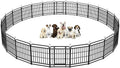 Dog Playpen Outdoor 24 Piece Panels Heavy Duty Dog Fence 32" Height with Thick Pipe Anti-Rust with Doors Portable for RV Camping Yard, Total 54FT, 227 Sq.ft, Snowy Black