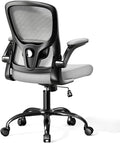 Ergonomic Office Chair-High Back Desk Chair, Adjustable Lumbar Support, Flip-Up Arms, 90-120° Tilt Lock, Breathable Mesh Back Rolling Work Chair for Man Woman(Grey)