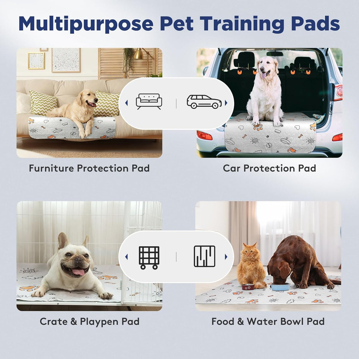 Washable Pee Pads for Dogs, Extra Large 60"x48" Super Absorbent Reusable Training Dog Pads, 100% Waterproof Non-Slip Dog Pee Pads Whelping Pads Dog Playpen Pads Extra Dog Pads Dog Mat Pet Pads
