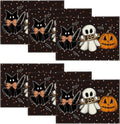 Artoid Mode Polka Dot Ghost Pumpkin Cat Boo Halloween Placemats Set of 6, 12x18 Inch Seasonal Fall Table Mats for Party Kitchen Dining Decoration
