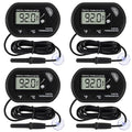 4Pcs Aquarium Thermometer Fish Tank Thermometer Reptile Fahrenheit Terrarium Water Temperature Indicator Test Digital with LCD Display Fahrenheit/Celsius