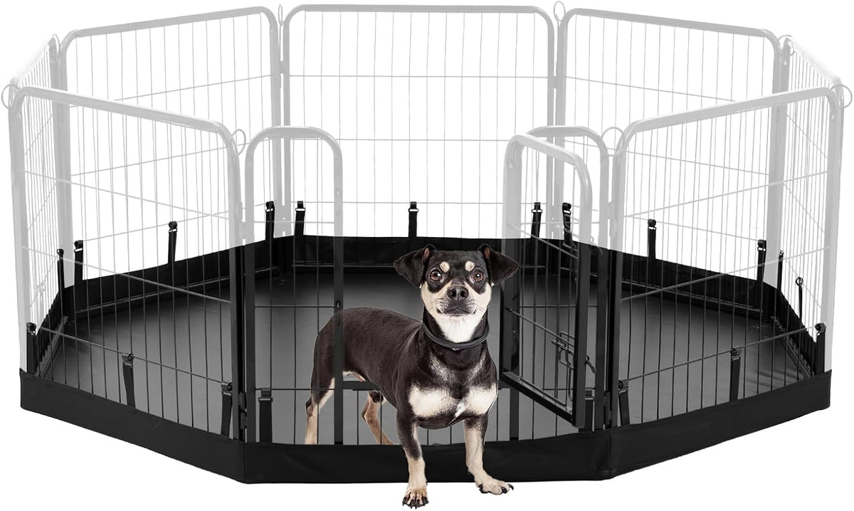 PJYuCien Dog Playpen Bottom Pad, Fits 24 Inch Width 8 Panels Regular Octagon Metal Exercise Pet Playpen, Black (Note:Playpen Not Included)