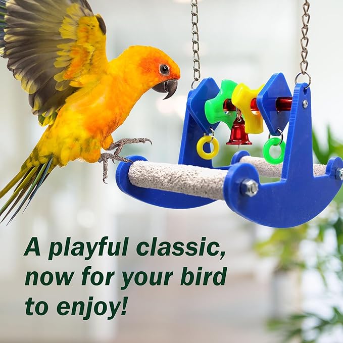 Sweet Feet and Beak Tweeter Totter - Perfect Cage Toy Stimulates Visual and Physical Activity - Safe, Non-Toxic, Cage Accessories for Small Birds