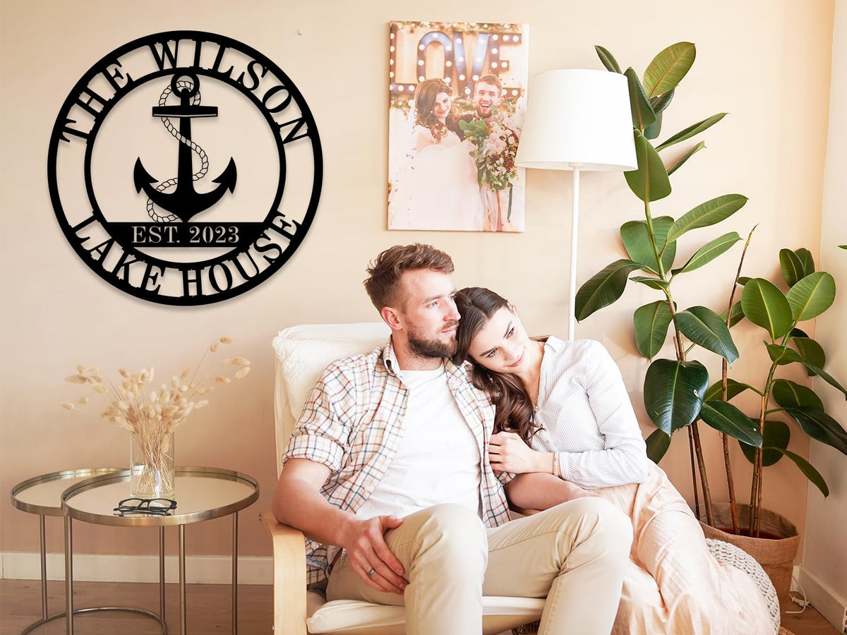 Personalized Lake House Decor, Custom Nautical Wall Decor, Nautical Decor for Home, Beach House Decor, Outdoor Nautical Decor, Outdoor Metal Lake House Signs, Lake House Gifts