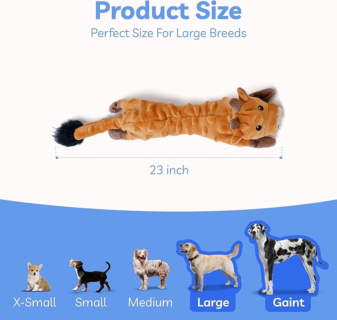 SHARLOVY Dog Squeaky Toys Pack, Bubble Plush Puppy Teething Pet Toys, Crinkle No Stuffing Animals Dog Toy, Doggies Chew for Large Small Medium Breeds