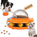 Interactive Dog & Cat Toys - Automatic Treat Puzzle with Remote Control for Cats & Dogs Food Dispensing, Pets Enrichment IQ Training Gift, Rechargeable Electronic Ball Track Toy Slow Feeder