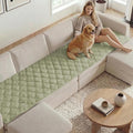 H.VERSAILTEX Chenille Couch Cover for Dogs Washable Soft Fuzzy Extra Large Sofa Slipcovers Sectional Sofa Cover Thick Pet Couch Cover Protector Non-Slip Dog Bed Cover(Tender Green, 28" x 134")
