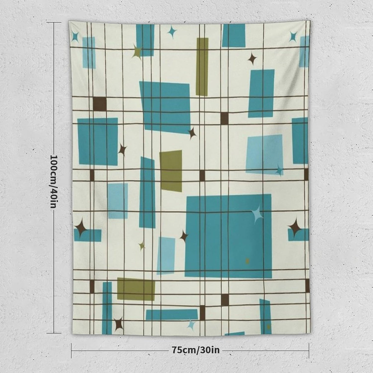 ICMOLYYENLO Boho Medieval Cat Tapestry, Abstract Atomic Starburst Geometric Aesthetic Art Wall Hanging For Bedroom Living Room Dormitory 40x60 Inches