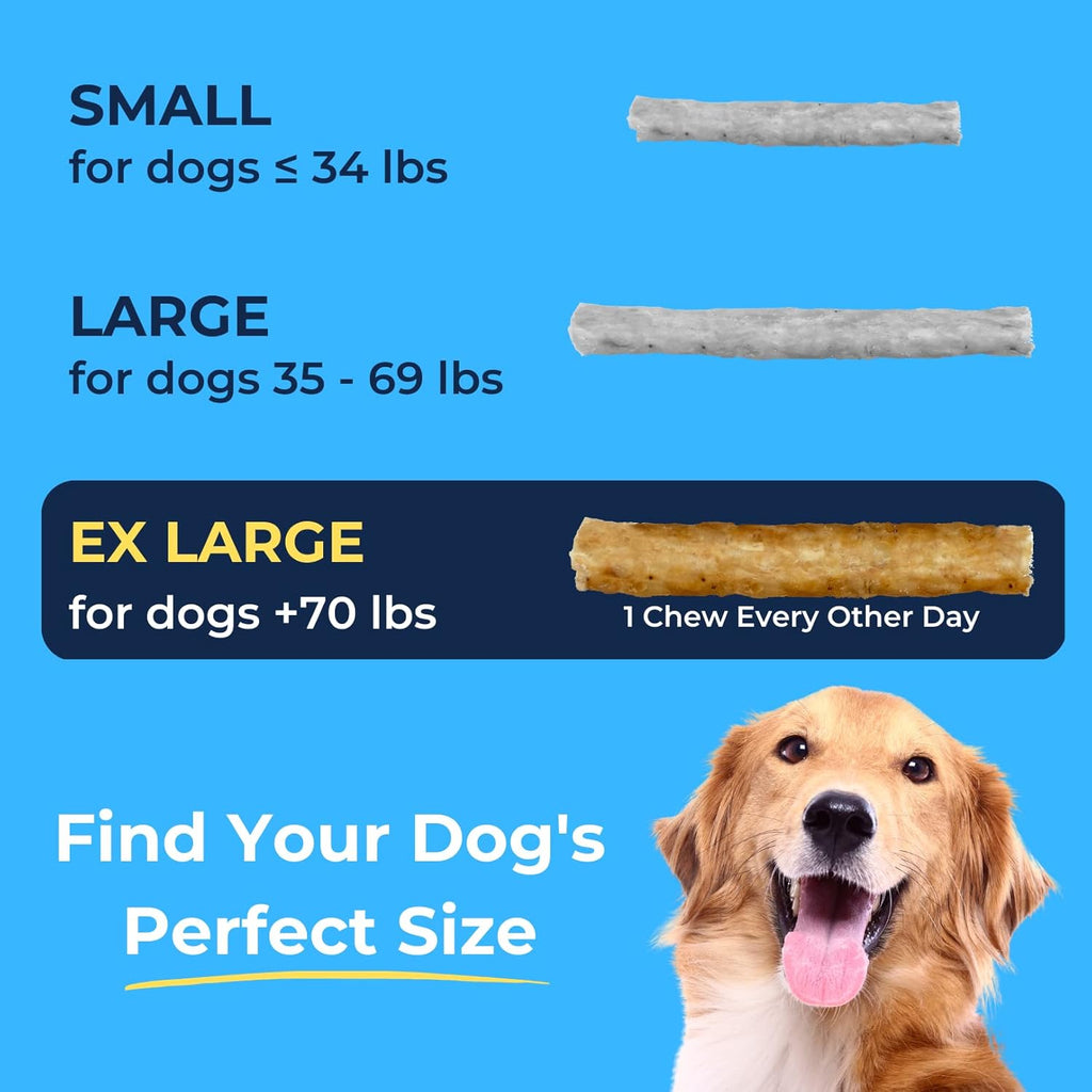 Tartar Shield Soft Rawhide Chews | Safe Dental Treats for Large Dogs | Vet VOHC Approved | Daily Bone Cleans Teeth & Gums Fresh Breath Oral Health Support | USA Made | (XL Dogs / 12 Count)