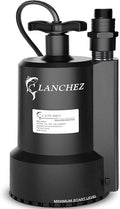 Lanchez Sump Pump, 1/2 HP 2450GPH Submersible Water Pump, Utility Pump Thermoplastic Portable Electric Transfer Pump for Hot Tub Swimming Pool Basement Garden Pond Tubs Draining with 10FT Cord