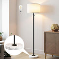 Floor Lamp for Bedroom,Modern Floor Lamp for Living Room,Standing Lamp with Marble Base,Tall Standing Lamp for Bedroom,Reading,Office & Kids' Room,LED Bulb Included(Black)