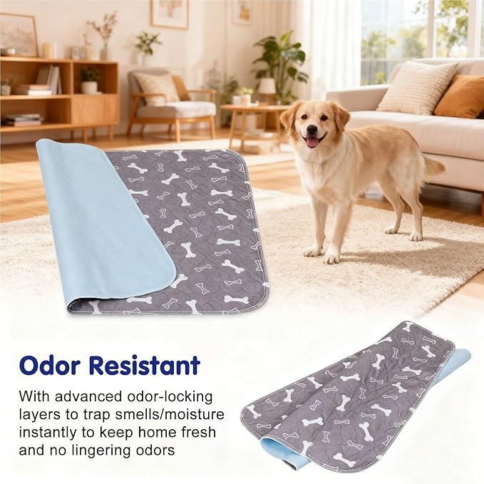 Pee Pads with Pheromones, Elite Pads for Cats, Washable Pee Pads for Dogs, Leak-Proof & Anti-Slip Pet Training Pad for Home & Travel(Brown-B, M: 23.6" × 15.7")