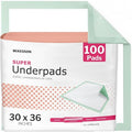 McKesson Super Underpads, Moderate Absorbency, 30 x 36 in, 100 ct | Disposable Chux Pads for Adults, Elderly, and Baby, Pee Pads, Adult Incontinence Bed Pads