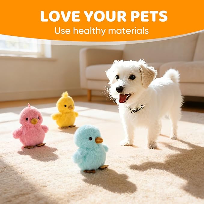 Sew Butiful 3PCS 6'' Squeak Plush Toy, Funny Animal Sets Pet Interactive Play for Small,Medium Dogs Assorted Color