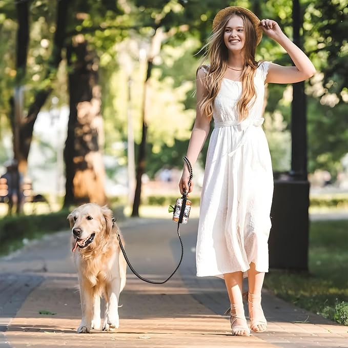 Dog Poop Bag Holder for Leashes - Lightweight Pet Waste Bags Dispenser Doggy Zippered Pouch for Puppy Walking Accessories(Cute Puppy Dog)