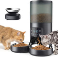 DUMOS 6L Automatic Cat Feeder for 2 Cats, Timed Pet Food Dispenser, Black | 2 Stainless Bowls, 10s Voice Call, Dual Power Supply, 6 Meals Per Day, 50 Portions Per Meal, Dual Pet Feeder for Cat and Dog
