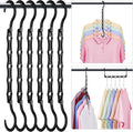 HOUSE DAY Closet Organizers and Storage 6 Pack, College Dorm Room Essentials, Multifunctional Organizer Magic Space Saving Hangers with 5 Holes, Storage Organization for Wardrobe Closet