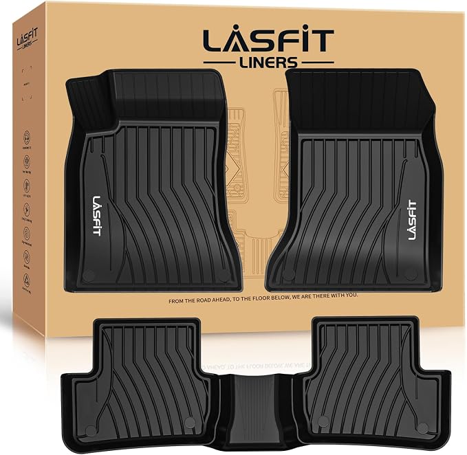LASFIT Floor Mats for Mercedes Benz CLA 2014-2019 & GLA 2015-2020 250/45 AMG, All Weather TPE Custom Fit Car Mats for Mercedes CLA & GLA Floor Liners, 1st & 2nd Row Set, Black
