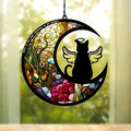 BamLue Cat Memorial Suncatcher for Windows Memorial Ornament, Pet Sympathy Gift to Memorialize The Loss, Angel Cat Sun Catchers with Personalized Decorations in Loving Memory for Loss
