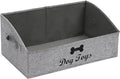 Morezi Linen-cotton blend dog toy basket and dog toy box, dog toy basket storage - Perfect for organizing pet toys, blankets, leashes, chew toys - Snow Grey - Dog