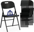 80 Pack Thicker 800 LBS Black Folding Chairs, Commercial Grade Folding Chair, Foldable Chairs for Events