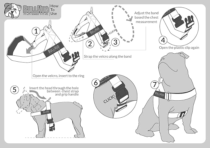 Adjustable Dog Harness– No Pull, No Choke – for English Bulldogs, French Bulldogs, Pugs & Broad-Chested Breeds – Easy, Safe Walks (BLUEWHITE, XL)