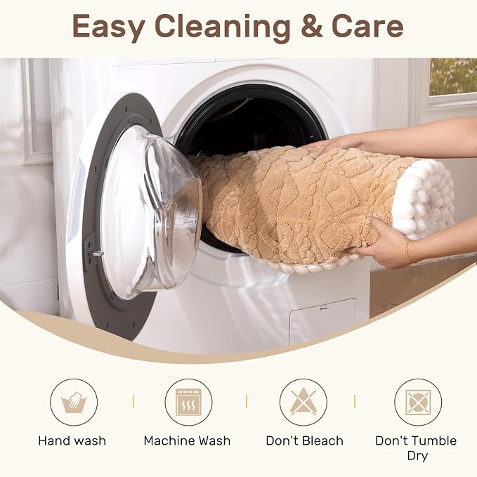 Couch Cover for Dogs, Washable Non Slip Sofa Covers for 4 Cushion Couch Pet Friendly Fuzzy Sofa Protector&Bed Mat for Pets (27.6"x94.49" Light Brown)