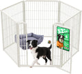 FXW Homeplus Unleashed Indoor Dog Playpen - Stress-Free and Safe Play, Heavy Duty 32 Inch 6 Wire Panels Dog Pen for Small and Medium Dogs, White│Patented