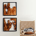 WELLAND 2 Pieces Rustic Cedar Wall Sculptures, Live Edge Wall Art Décor, Decorative centerpieces of wood for Living Room, Bedroom, Bathroom, Home Office, Dining Room,