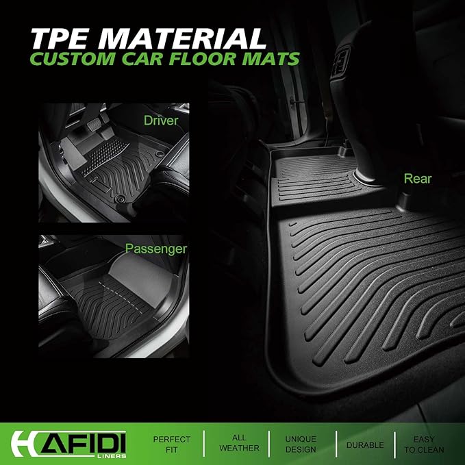 HAFIDI® Floor Mats & Cargo Liner for Mercedes Benz C-Class 2022-2025 2026 | C300/C43 AMG/C63 AMG S E (Fit Sedan Only),All Weather Protection TPE Floor Liners Custom C Class Accessories - Black