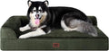 EHEYCIGA XXL Dog Bed Memory Foam, Orthopedic Giant Dog Bed Jumbo with Washable Removable Cover, Waterproof Pet Sofa Couch with Nonskid Bottom, 48x35x7.5, Dark Green | Washable Removable Cover, Waterproof Flat Pet Sofa Couch with Nonskid Bottom, 48x35x7.5