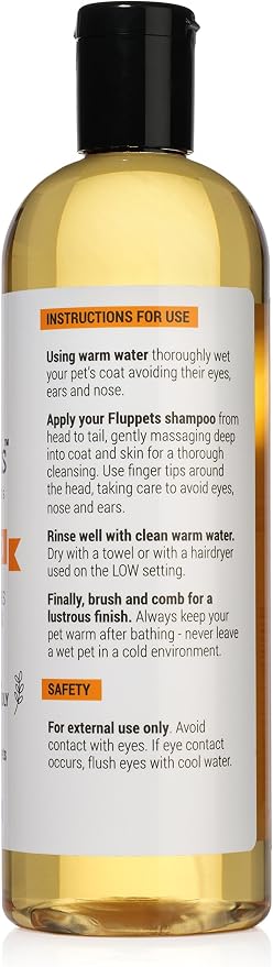 Certified Organic Pet Shampoo Natural Hypoallergenic Non Toxic For Sensitive Itchy Skin For Dogs, Cats, Puppies, Guinea Pigs and Rabbits. Concentrated Formula 16 Ounce