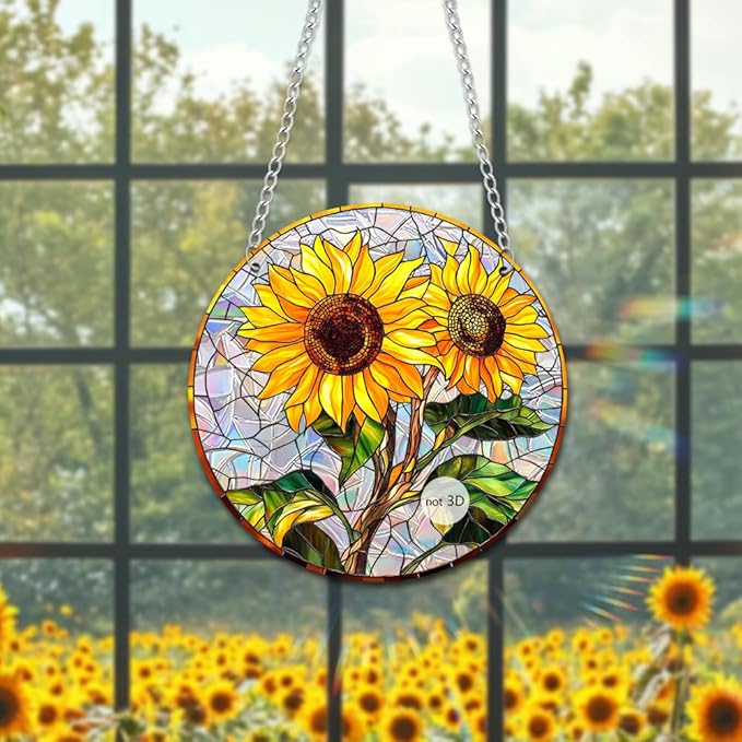 Sun Catchers Indoor Window, Acrylic Rainbow Suncatcher Window Hanging Decoration for Living Room Bedroom Summer Home Balcony Ornaments Decoration