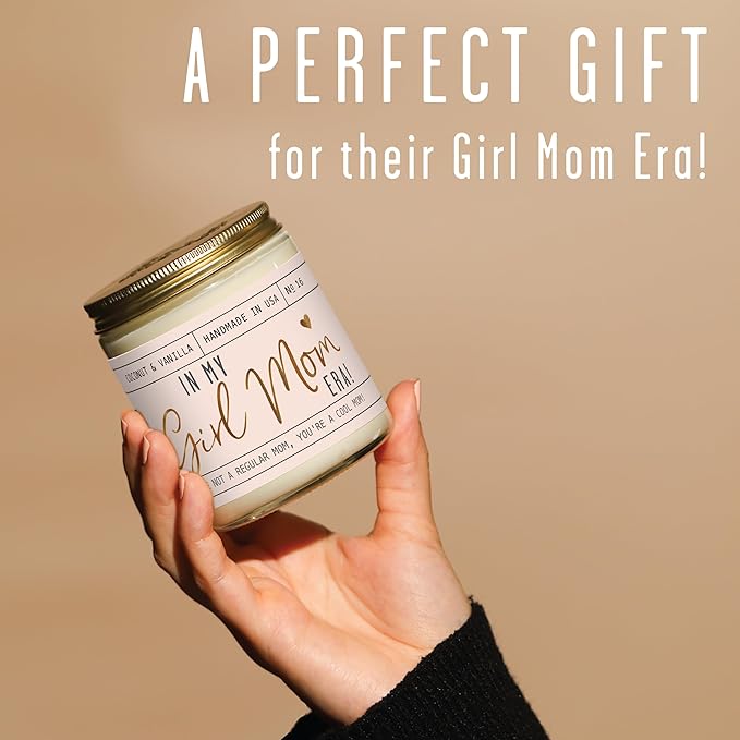 Girl Mom Gifts for Mothers Day - 'in My Girl Mom Era' Soy Candle, w/Vanilla & Coconut I It's a Mama I 50Hr Burn, Made in USA
