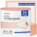 McKesson Underpads Bed Pads, Heavy Absorbency, 30 x 36 in, 50 ct | Chux Pads for Adults and Elderly, Baby Changing, Pee Pad for Pets
