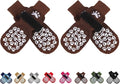 EXPAWLORER Anti Slip Dog Socks to Prevent Licking Paws, Dog Shoes for Hot Pavement, Dog Booties for Small Medium Large Senior Dogs, Traction Control Boots & Paw Protectors for Hardwood Floors Coffee