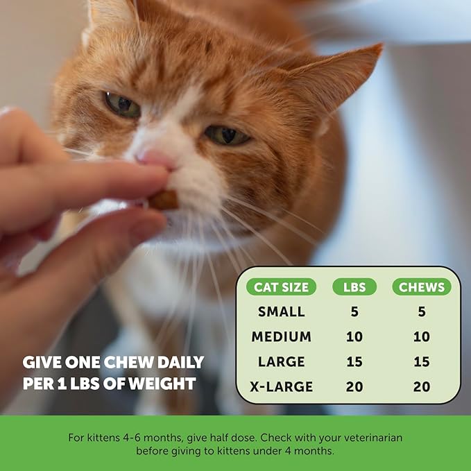 Cat Probiotics Gut + Immune Health Chews – Crunchy & Creamy Cat Treats for Digestive Health, Gut Flora & Constipation Relief – Supports Immunity, Regularity, & Healthy Digestion, 30-Day Supply Chicken