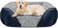 Large Dog Bed Rectangle Washable Orthopedic Soft Calming Sleeping Durable Pet Cuddler with Anti-Slip Bottom