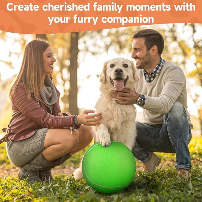 QDAN Giant Large Tennis Ball for Dogs: 9.5" Big Balls for Dogs for Outdoor Play, Big Tennis Ball Dog Toy for Small Medium Large Dog, Green