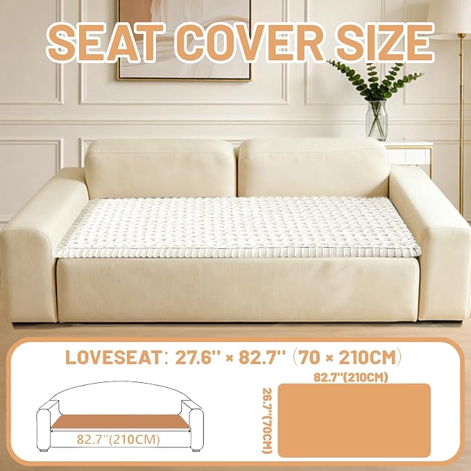 Couch Cover for Dogs Washable,Non Slip Fuzzy Durable Pet Friendly Cozy | Soft Slipcovers for 3 Cushion Sofa Cover,Plush Thick Protector Fits Mat Bed Leather & Fabric Couches (Beige 27.6"x82.7")