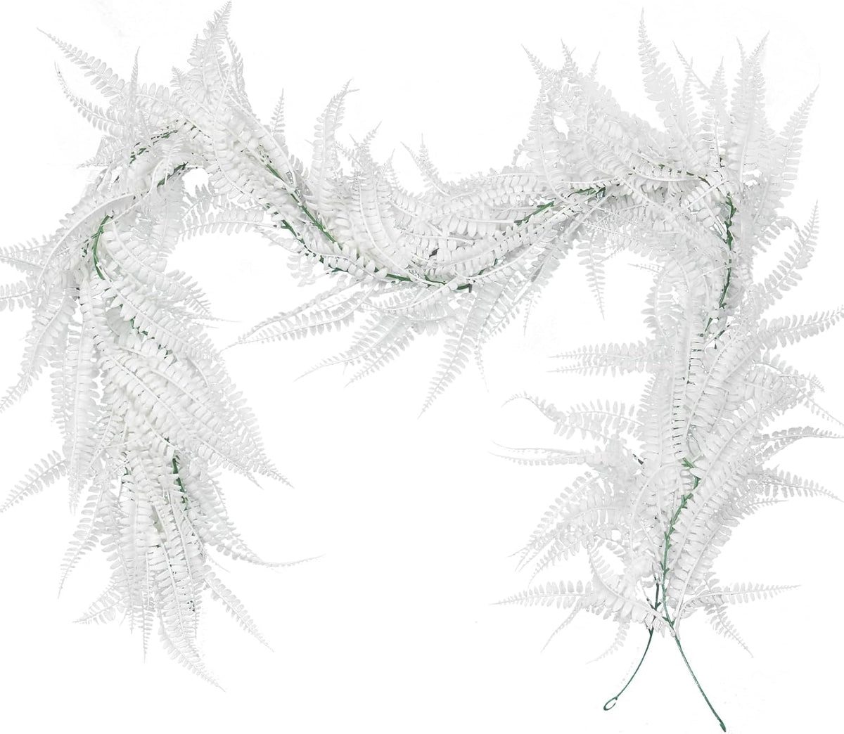 RECUTMS 2pcs Artificial Garland Faux Hanging Boston 6FT Fern Garlands Fake Greenery Ferns Plants for Halloween Thanksgiving Wedding Indoor Outdoor Party Wall Door Frame Fireplace Decor(White)