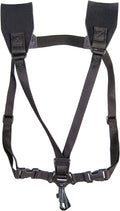 Neotech Soft Harness – Padded Shoulder Harness with Adjustable Strap Hook, Swivel Hook for Saxophone, Baritone & Clarinet Strap – (Small - Black) - Made in the USA