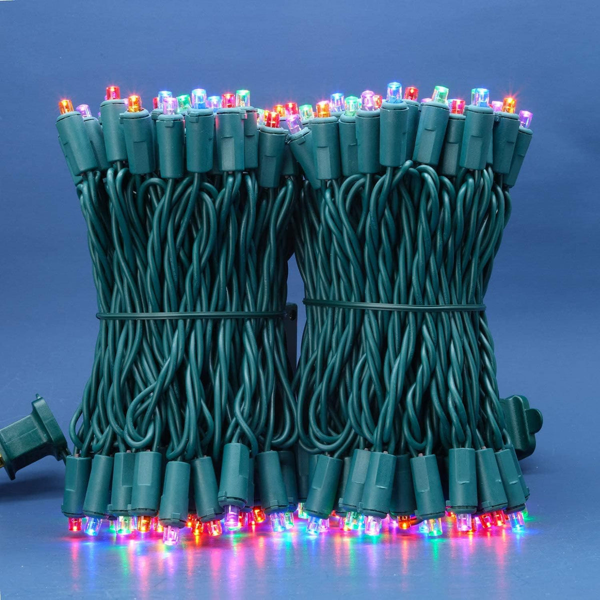 200 Count Multicolor Wide Angle LED Christmas Lights, 66 ft Green Wire UL Certified Commercial Grade 5mm Holiday String Light Set (Multicolor)