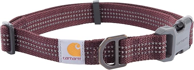 Carhartt Nylon Webbing Dog Collar, Fully Adjustable W/Durable Side Release Buckle, Deep Wine, Large