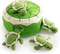 Hollypet Squeaky Dog Toy, Interactive Plush Hide and Seek Dog Toys for Small Medium Sized Dogs and Non-Aggressive Chewers, Puppy Teeth Clean Chew Toys, Turtles