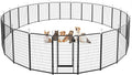 Dog Playpen Outdoor Extra Wide 24 Panels Heavy Duty Dog Fence 50" Height Anti-Rust with Doors Portable for RV Camping Yard, Total 63FT, 316 Sq.ft, Snowy Black