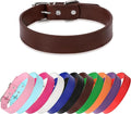 Brown Soft Leather Dog Collar for Small,Medium, Large Dog, Comfortable and Adjustable (Wide: 0.75'' for Dog's Neck: 10''~14'', Brown, M)