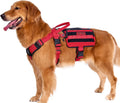OneTigris Service Dog Vest Harness, Service Dog Cape Guardian Dog Backpack Harness with Pouches Dog Saddle Bag for Small Medium and Large Dogs (Red, Large)