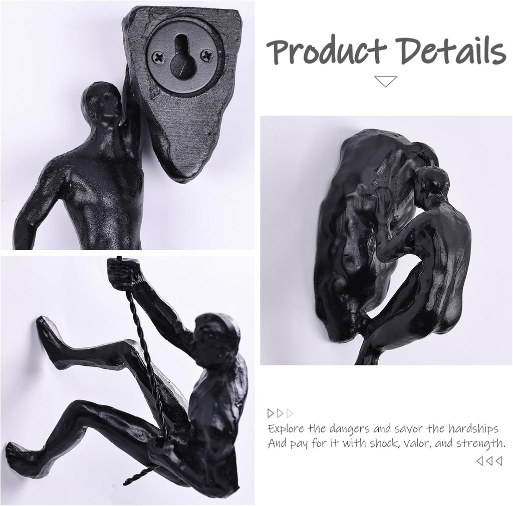 Set of 6 Climbing Men Wall Art Decor Sculpture,Nordic Modern Simplicity Decorative Wall Art, Climbing Man Sculptures,Home & Office Climber Gifts
