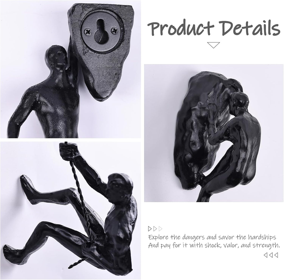 Set of 6 Climbing Men Wall Art Decor Sculpture,Nordic Modern Simplicity Decorative Wall Art, Climbing Man Sculptures,Home & Office Climber Gifts